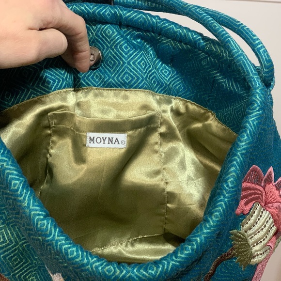 Moyna Handbag Floral Embroidery Boho Fairy Fairycore Mermaidcore Tapestry - Picture 8 of 10